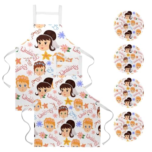Tablier de serveuse ajustable avec 4 broches pour restaurant