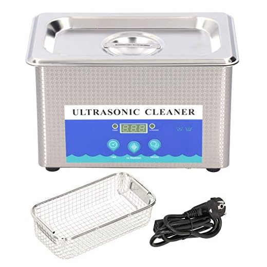 FTVOGUE Limpiador de ultrasonido temporizado para lavadora ultrasónica de 0.9L 35W para limpieza de anillos de joyería(EU plug), Ultrasonic cleaner