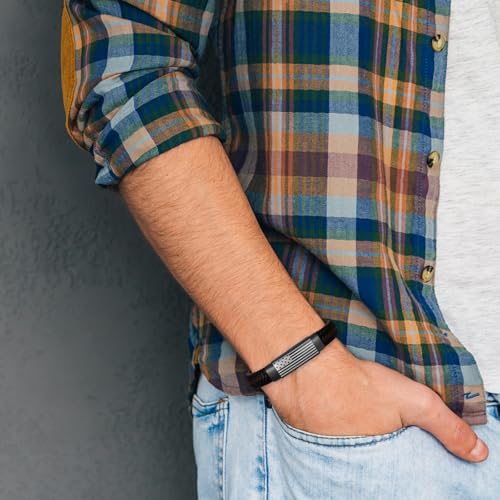 American Flag Leather Bracelet for Men Bible Verse Bracelets Cross Bracelet Christian Jewelry Gift for Men3