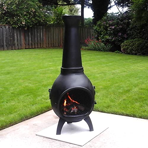 The Blue Rooster ALCH027GA Prairie Chiminea Outdoor Fireplace - Wood Burning Cast Aluminum Deck Or Patio Firepit thumb #7