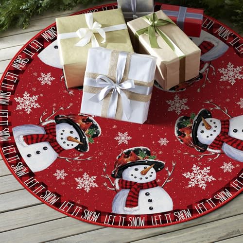 Avoin Colorlife TREESKIRT-CHRISTMAS-891-008 Let It Snow Snowman Christmas Tree Skirt thumb #3
