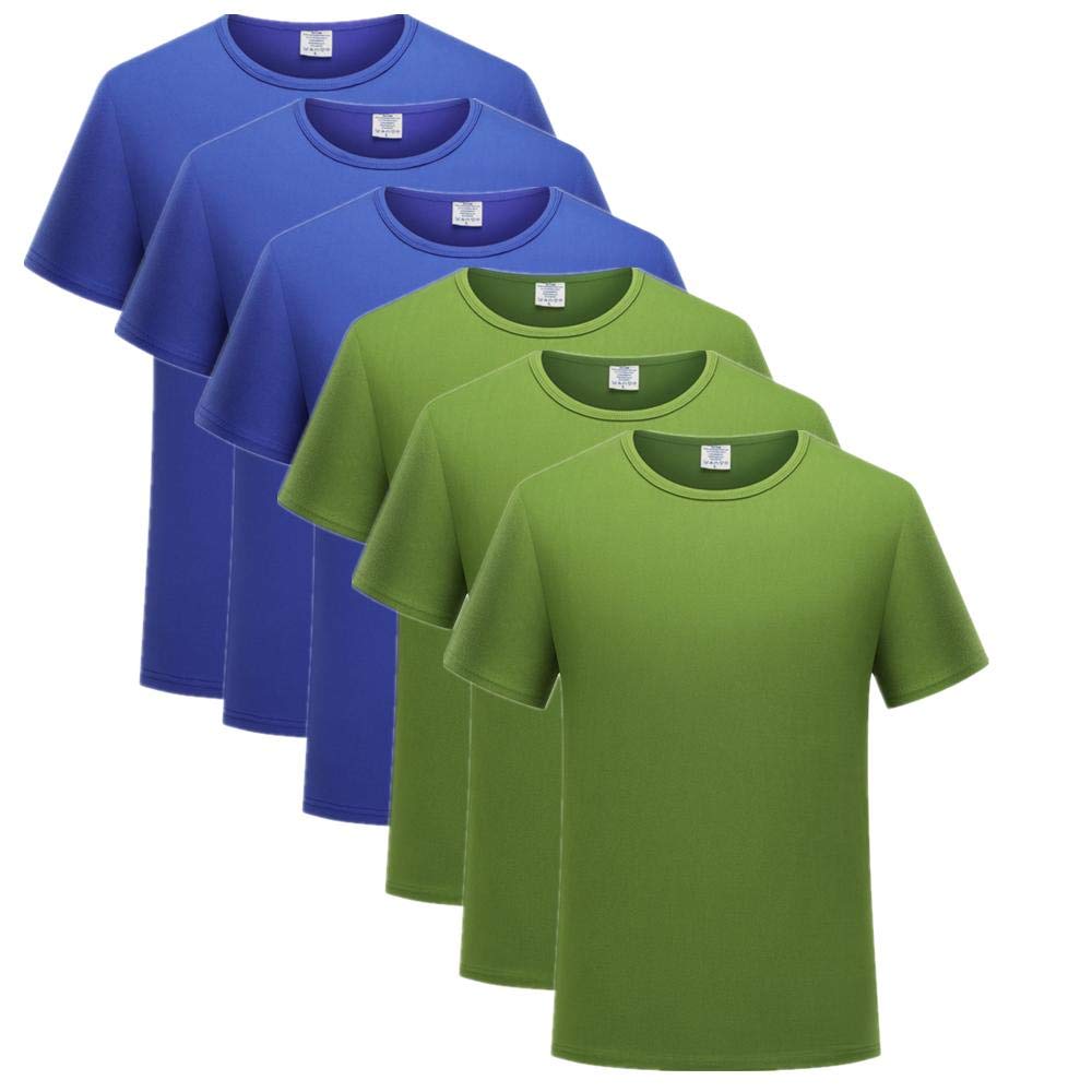 T-shirty męskie modal okrągły dekolt t-shirt kombinezon (6 sztuk), I, XL