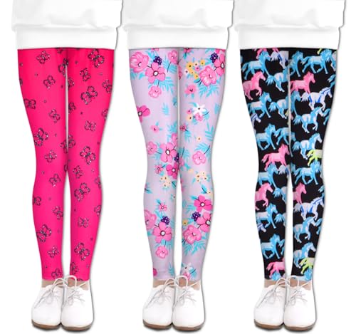 Image of LUOUSE Girls' Leggings Full Length Comfy Pants Trousers 4-13 Years