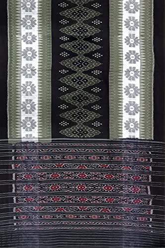 Image of Odisha Sambalpuri Handloom Ikat Women's Cotton Saree, Odisha Handloom Handmade Pure Cotton Khandua Saree, Ikkat Orissa Traditional Handloom Saree Without Blouse