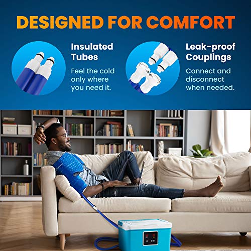 Cold Therapy System With Large Shoulder Pad — For Post-Surgery Care, Rotator Cuff Tears, Swelling, Sprains, Inflammation, And Other Injuries — Wearable, Adjustable, Ergonomic — Cryotherapy Freeze Kit #TOP3