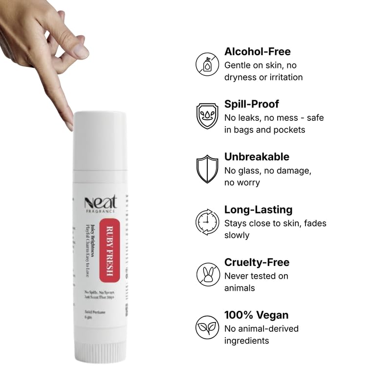 Image of Deodorant Stick - 6gm | Ruby Fresh Floral Fragrance | Odor & Sweat Control | Gentle, Natural Formula & Chemical Free | Travel Mini Size Solid Deodorant for Men & Women