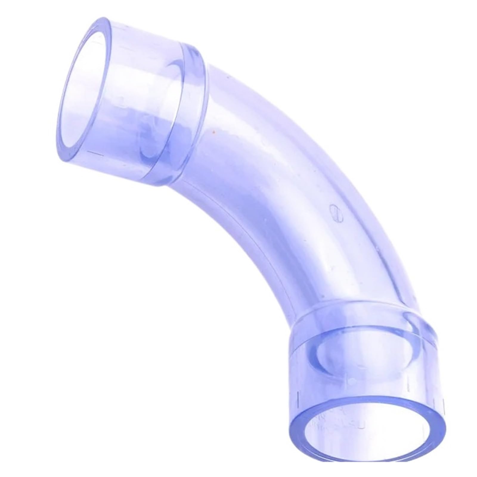20/25/32/40/50/63 mm UPVC 90 Grad großer Bogenbogen, großer Halbmond-Bogen-Anschluss, Aquarium-Adapter, Wasserversorgungsrohr-Zubehör(Clear blue 63mm)