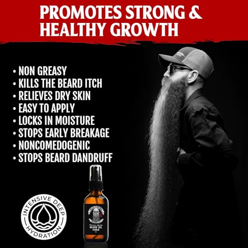 Mad Viking Fenrir Beard Oil – Hydrate, Soften, And Grow Your Beard Naturally. Fight Itch And Dandruff With A Bold Neroli, Rum & Tobacco Scent. Made In The USA - 2oz - Image 4