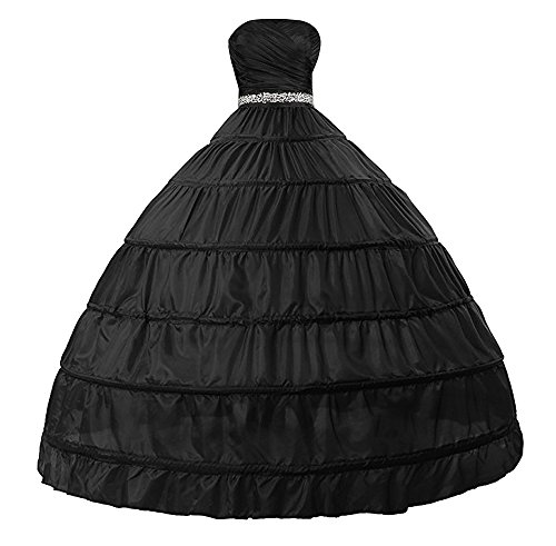 Edith qi Sottogonna Petticoats trascinamento, 6 cerchio, 2 strati, Petticoat Crinolina sottoveste, per Vestito Abito da Sposa, Multicolore
