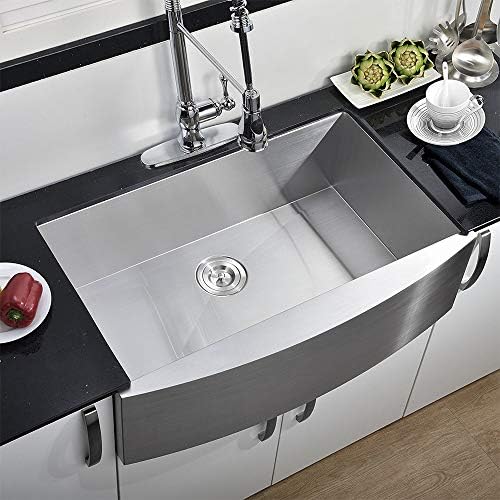 Comllen 36 Inch Handmade Apron Kitchen Sink,Single Bowls 16 Gauge Stainless Steel Undermount Farmhouse Sink
