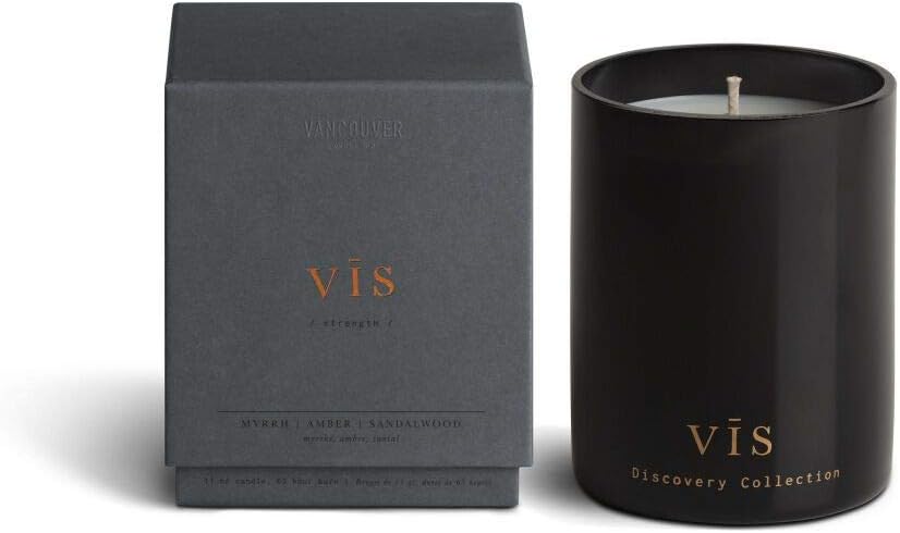 Vancouver Candle Co. Vis Discovery Candle – Non-Toxic Soy Wax Aromatherapy Candle – Handmade with Natural Essential Oil – Strong Scented, Long Lasting 10 Ounce Jar Candle with Gift Box