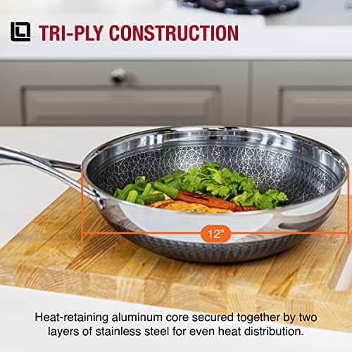 DiamondClad-12-inch-Hybrid-Nonstick-Stainless-Steel-Wok-Pan-Dishwasher-Safe-PFOA-free--SilverBlack