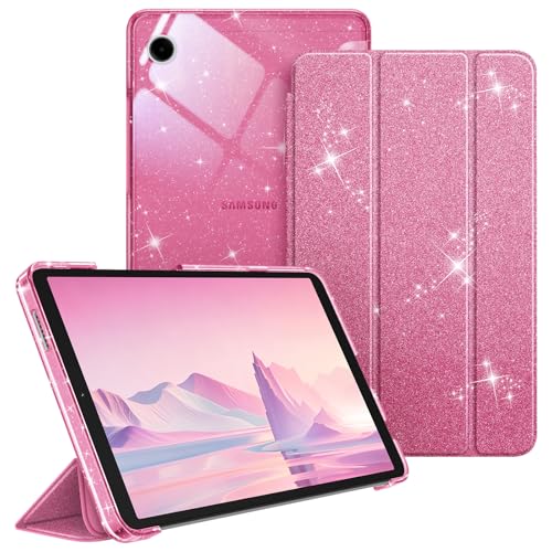 FINTIE Funda para Samsung Galaxy Tab A11 de 8.7 pulgadas 2025/Tab A9 de 8.7 pulgadas, funda protectora ultrafina con cubierta trasera translúcida para tablet A11/A9, rosa brillante