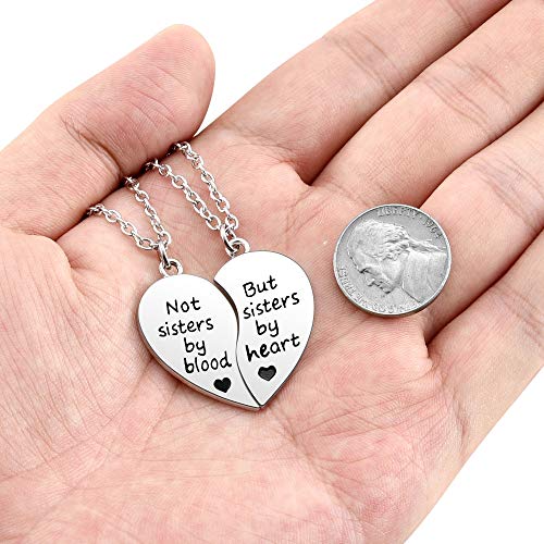 Jovivi Silver Tone Alloy BFF Necklace for 2-5 Best Friends Matching Heart Pendant Friendship Necklaces Women Jewelry Gift4