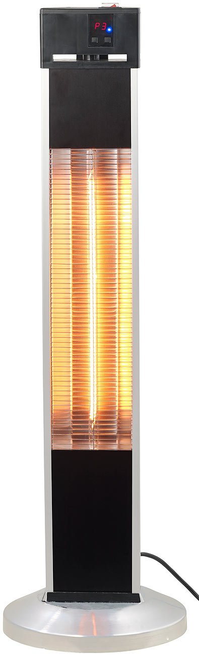 Semptec Urban Survival Technology Infrarot Heizstrahler: IR-Stand-Heizstrahler, Fernbedienung, Timer, 3-stufig, 2.000 W, IP34 (Infrarot Standheizstrahler, Terrassenheizstrahler, Ihr)