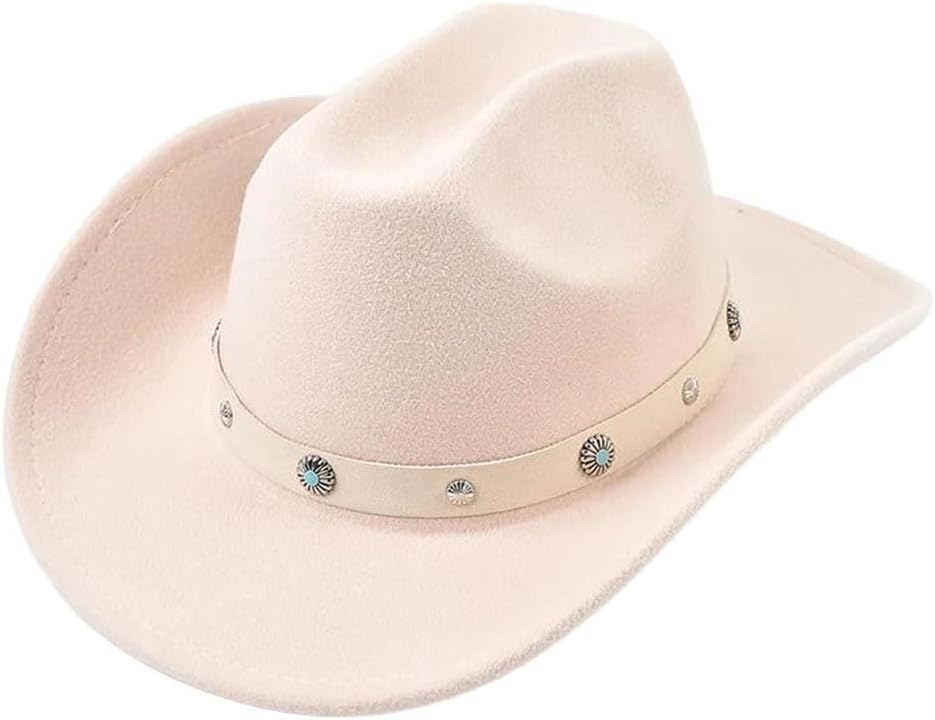 Women's Cowboy Hat Fashion Felt Cowgirl Hats Party Dress Cap Sombrero