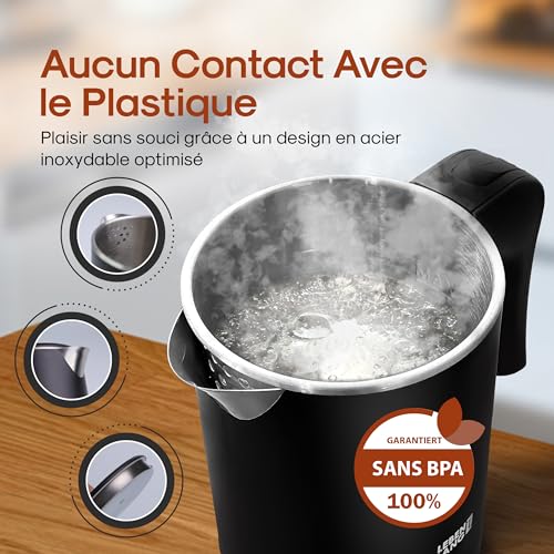 Bouilloire Electrique Petit Format 600W en Acier Inoxydable Durable - 4