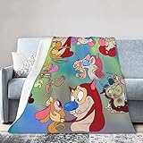 GLGFAS The Ren Anime Stimpy Show Blanket Throw Blankets Ultra Soft Flannel Lightweight Throws for Couch, Bed,All Seasons Use 40'x30'