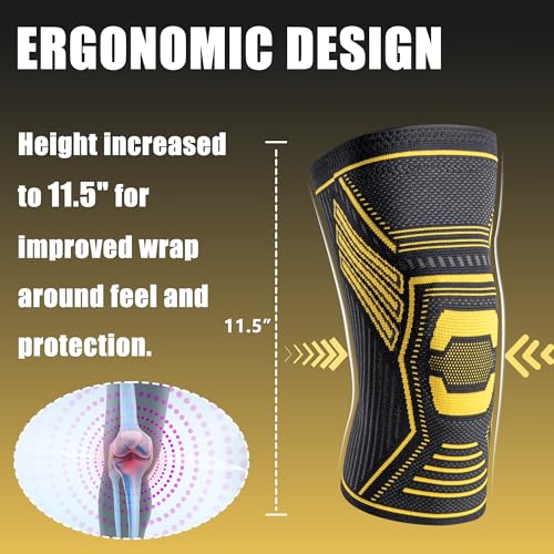 Copper Knee Braces 2 Pack for Women and Men - Knee Pain Relief and Support