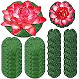 Guador 30 Stück Künstliches Lotusblatt,Plastiksimulation Lotusblatt Floating Lotusblatt Schwimmende Künstliche Pflanzen Teich Dekoration künstliche Lotusblätter für Garten,Pool,Teich