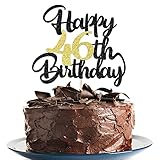 Klionjor 46th Happy birthday cake topper happy birthday cake decoration 46th birthday party decoration gift plugin (46)