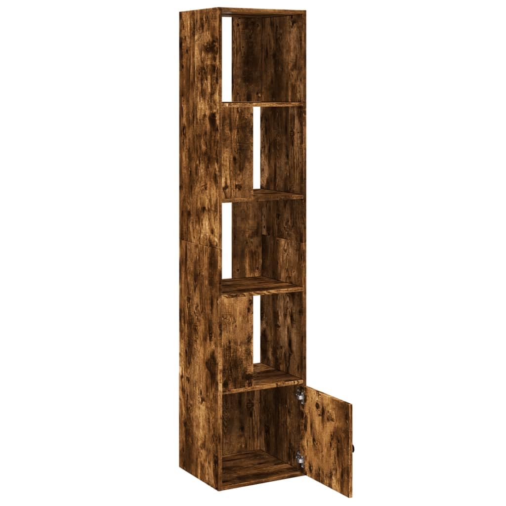 Libreria in legno di rovere affumicato, 40 x 36 x 189 cm