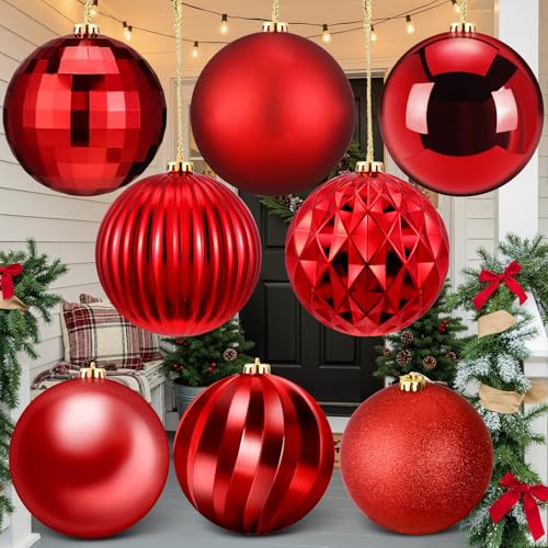 Zubebe 8 Pcs 6"(150 Mm) Large Christmas Balls Ornaments 8