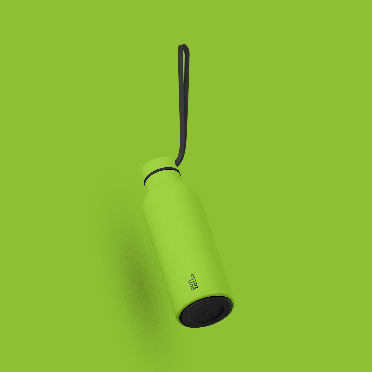 con-tatto Bottle Bottiglia termica con 3 Pareti in Acciaio e Rame - Bevande fredde per 25 ore e calde per 15 ore - Fascia e Tappo Sport Lid inclusi! (Black Mojito)