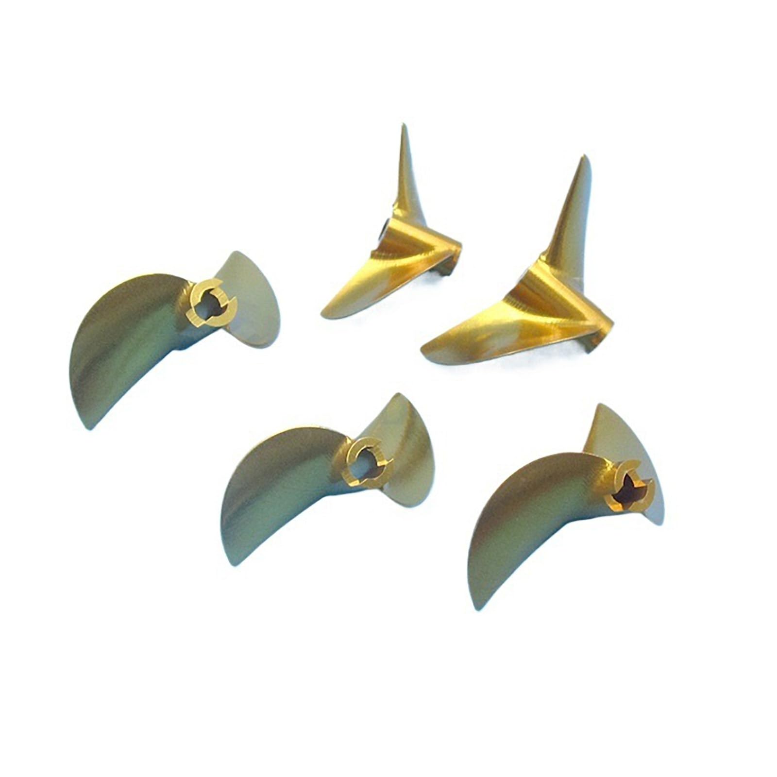 Paar CNC-Aluminium-Propeller 7075 Für RC-Boote – Hochgeschwindigkeits-Helix CW/CCW – Schritt 1.6 Gold – Wellenlöcher 4mm/4.76mm(4.76mm,46mm)