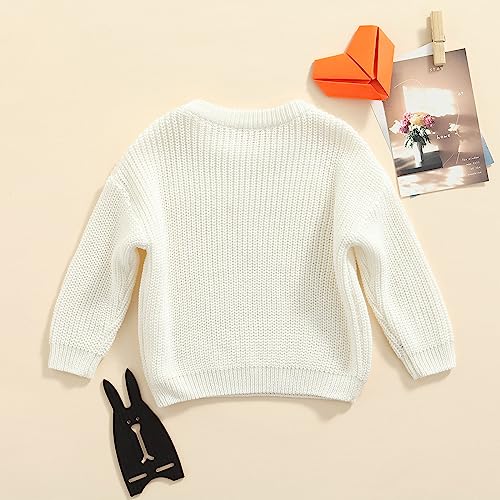 yoawdats toddler baby girl boy long sleeve knit sweater cute round neck pullover fall winter warm tops clothes