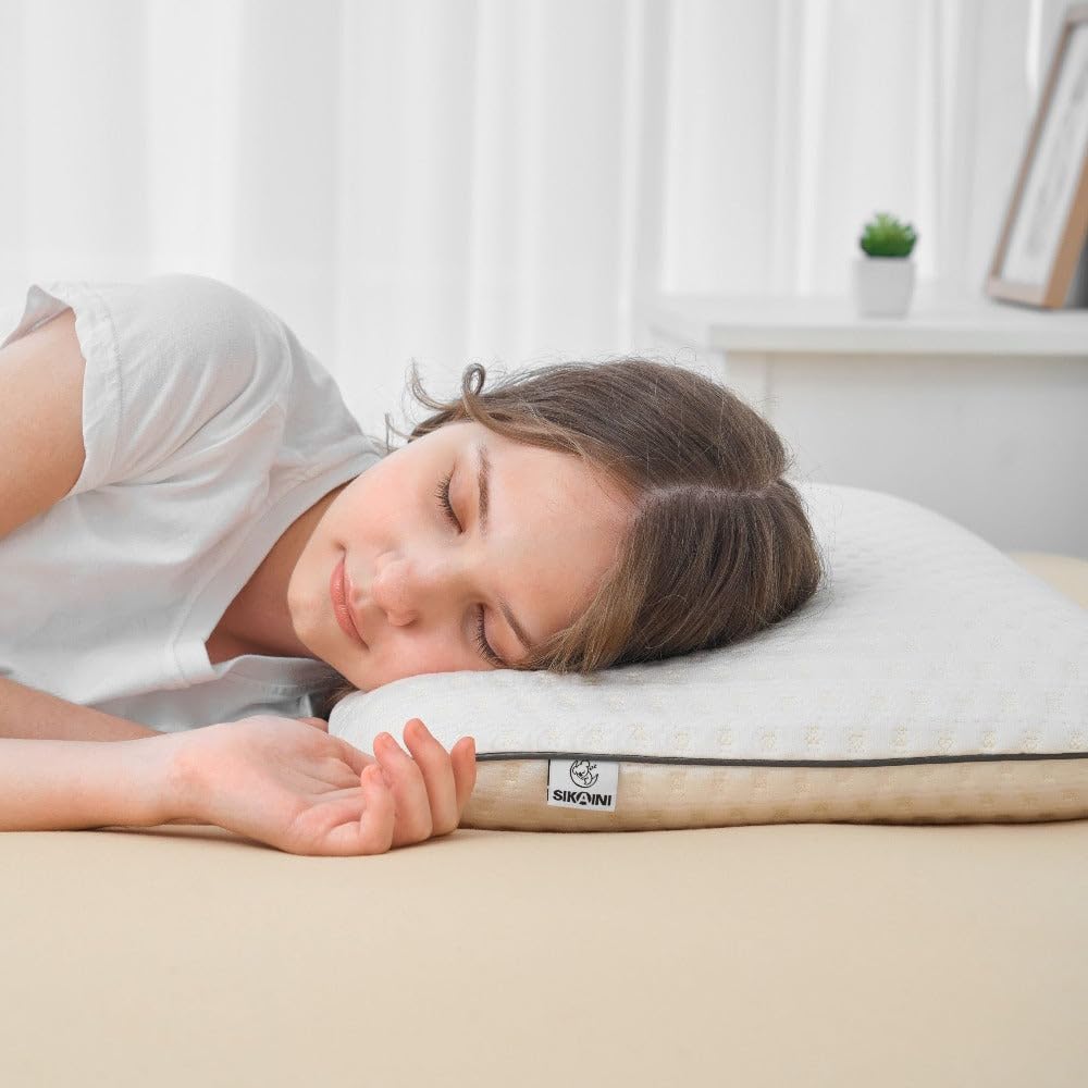 SIKAINI Cuscino per ragazze – Cuscino ergonomico per ragazzi con memory foam – Cuscino 40 x 60 cm ideale come donna – Cuscino per un sonno riposante con federa