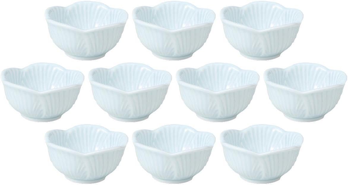 セトモノホンポ(Setomonohonpo) Set of 10 Light Blue Leaf Delicacy [6.6 x 3.5 cm] | Delicacy