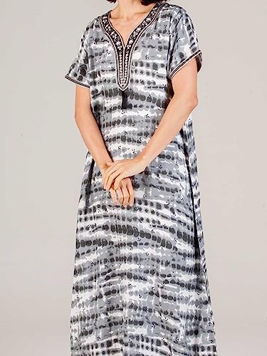 Image of Evolove Women's Viscose Liva Long Maxi Night Gown Nighty Dress with Pocket, Super Soft Comfortable (LNG-Rayon)