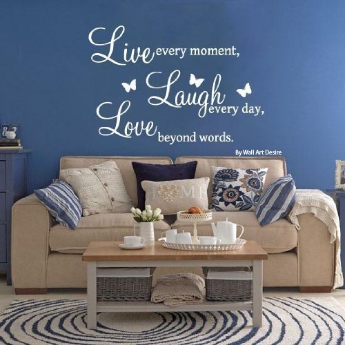 (Large) Live, Laugh, Love Quote Vinyl Wall Art Decal Sticker 14 Colours Available