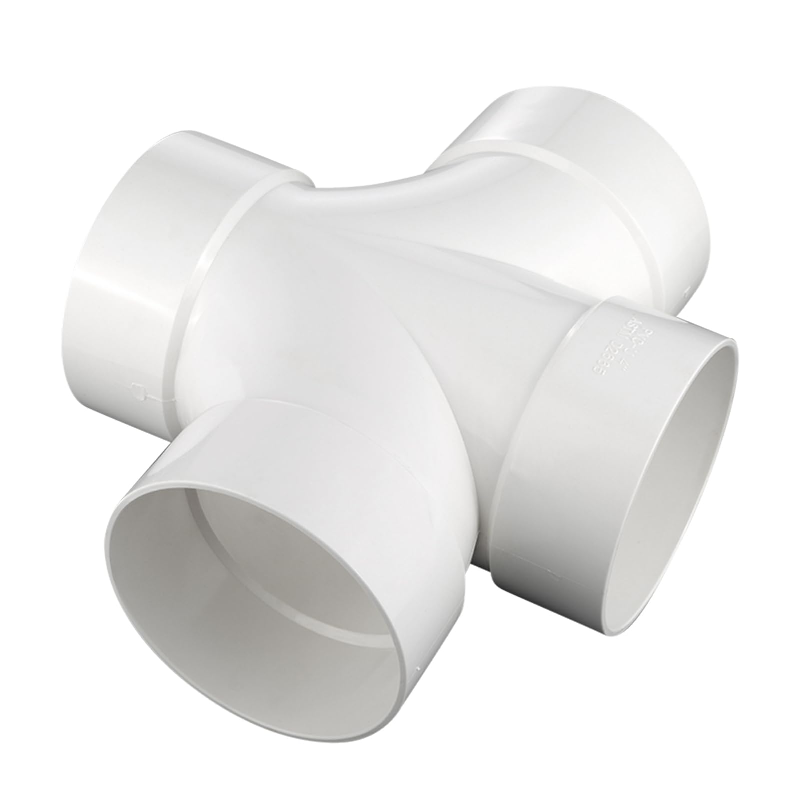 4 x 4 x 4 x 4 PVC DWV Doppel-Sanitär-Dreifach-TE-Straße für Abfluss und Entlüftung, PVC-Rohr, 4-Wege-Kreuzverschraubungen, Verbindungskupplung, Adapter, weiß