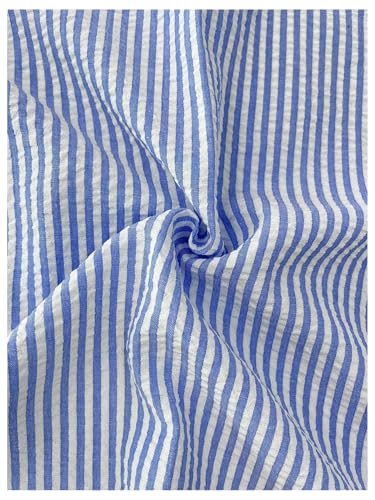 Men's Striped Dress Shirts Button Down Long Sleeve Collared Office Work Tops3