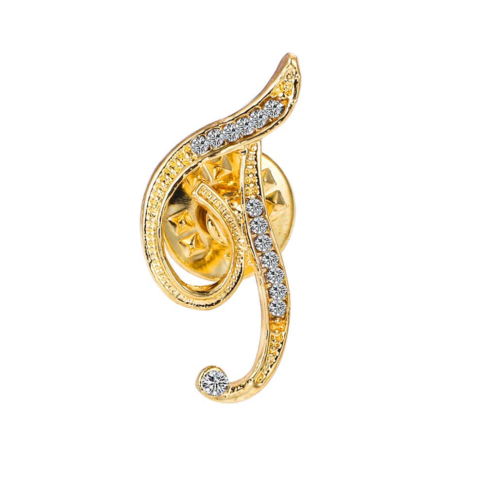 Initial Letter Brooch Pin Small Lapel Pin Tie Tack Name Personalized Gifts for Women Men Gold A-Z