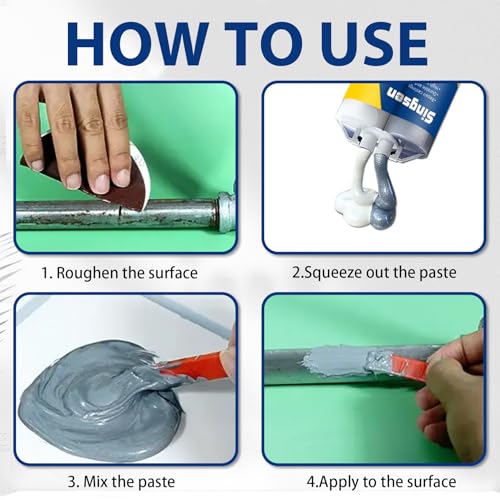 Image of Metal Repair Glue, 80g Metal Epoxy Glue Heavy Duty, High-Temp Resistant, Bonds Metals, Plastics, Stainless Steel & Aluminum Alloy for DIY Crafts & Repairs