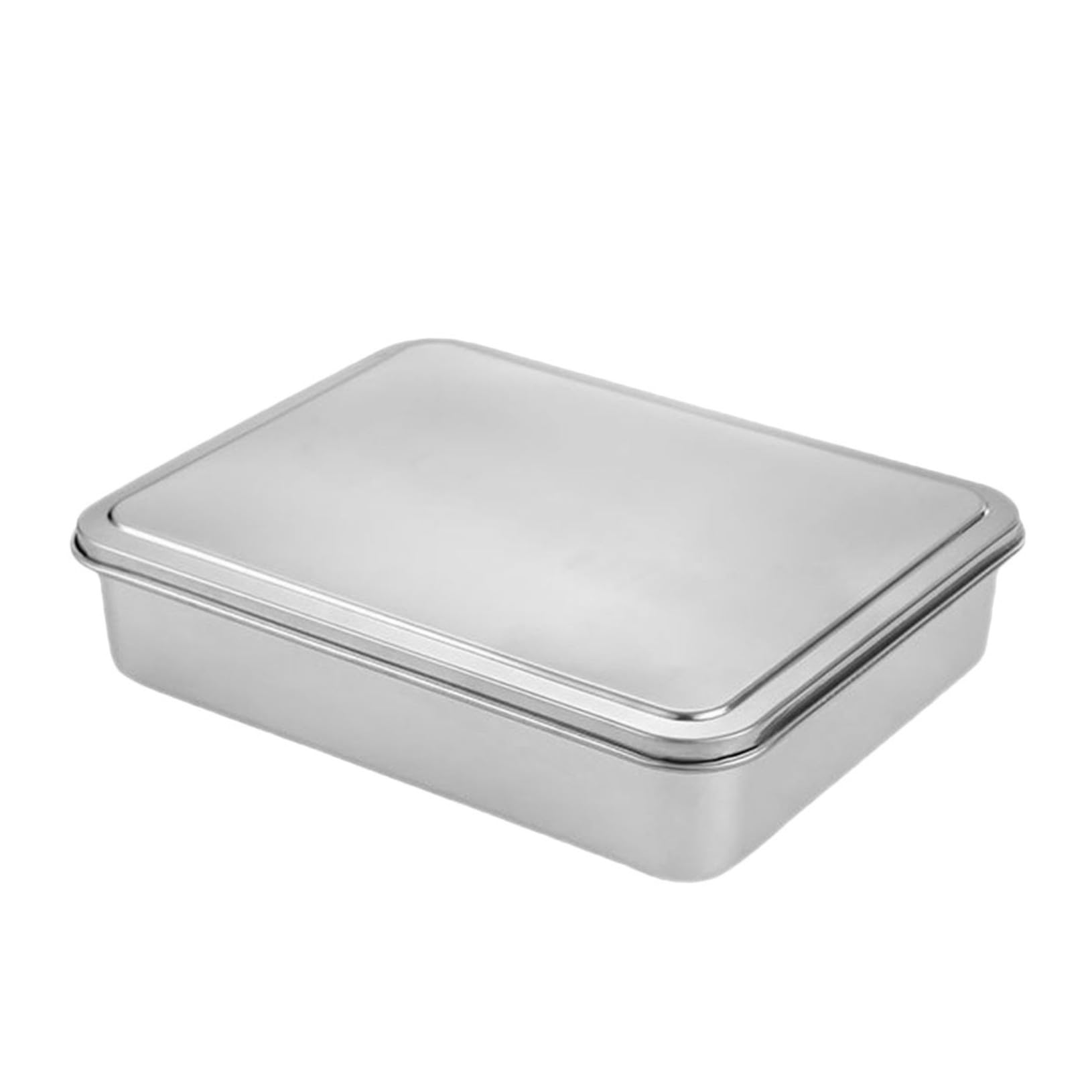 ULTECHNOVO Molde Rectangular para Tartas de Acero Inoxidable con Tapa, Tamaño 33.5x28.5x6 Cm, Caja para Hornear y Guardar Pasteles, Molde Reutilizable para Tiramisú y Postres Caseros
