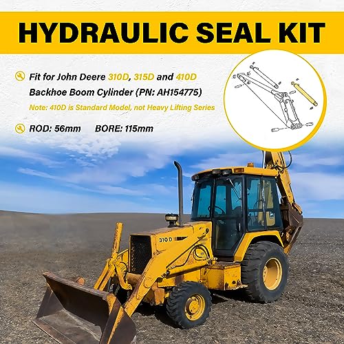 Image of Hydraulic Seal Kit Fit for JD 310D 315D 410D Backhoe Boom Cylinder (Rod: 56mm BORE: 115mm)