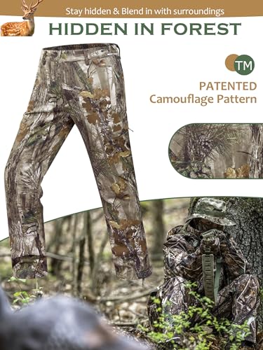 NEW VIEW Camo Hunting Pants for Men, Warm Fleece Lined, Quiet Water-Resistant Winter Clothes for Cold Weather3