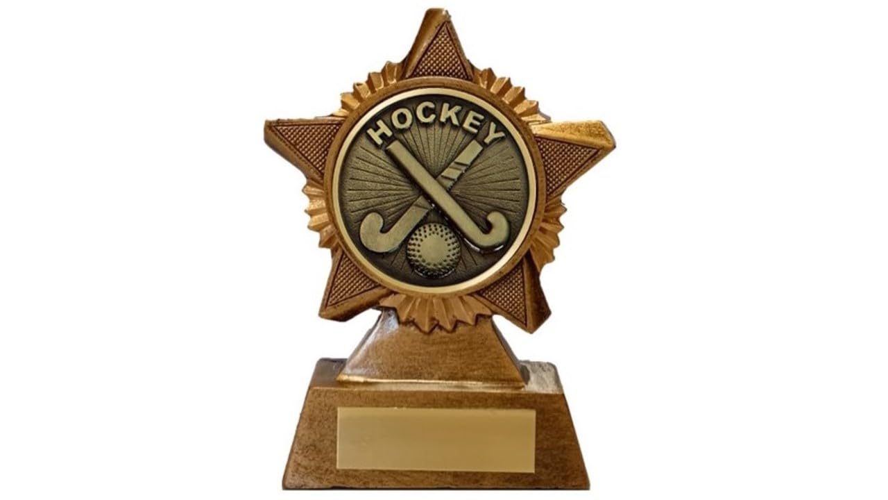Hockey Trophy Award Premier Star Antique Gold 120mm Heavy Resin Free Engraving -troshow1-A