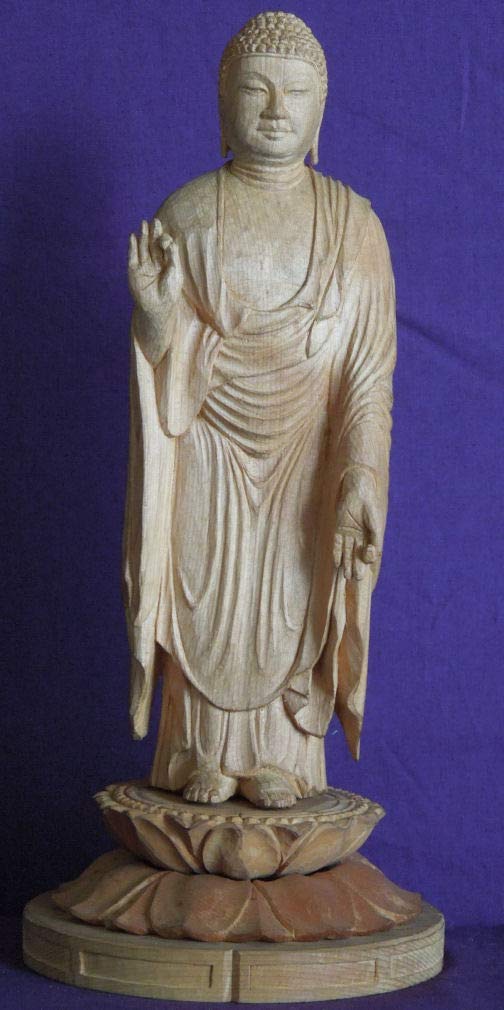 阿弥陀如来　木彫　仏像 Amazon｜仏像 木彫り 置物 阿弥陀如来 立像【浄土宗・時宗】高級天然