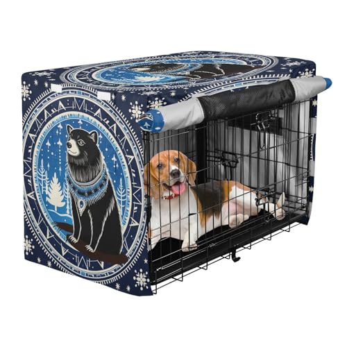 Housse Imperméable pour Cage Chien Chat Art Abstrait Extérieur Intérieur