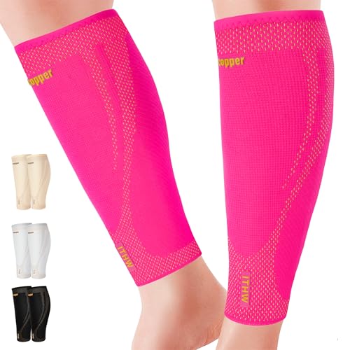 Image of Copper Calf Compression Sleeves for Men Women, Shin Splint Relief, Grip