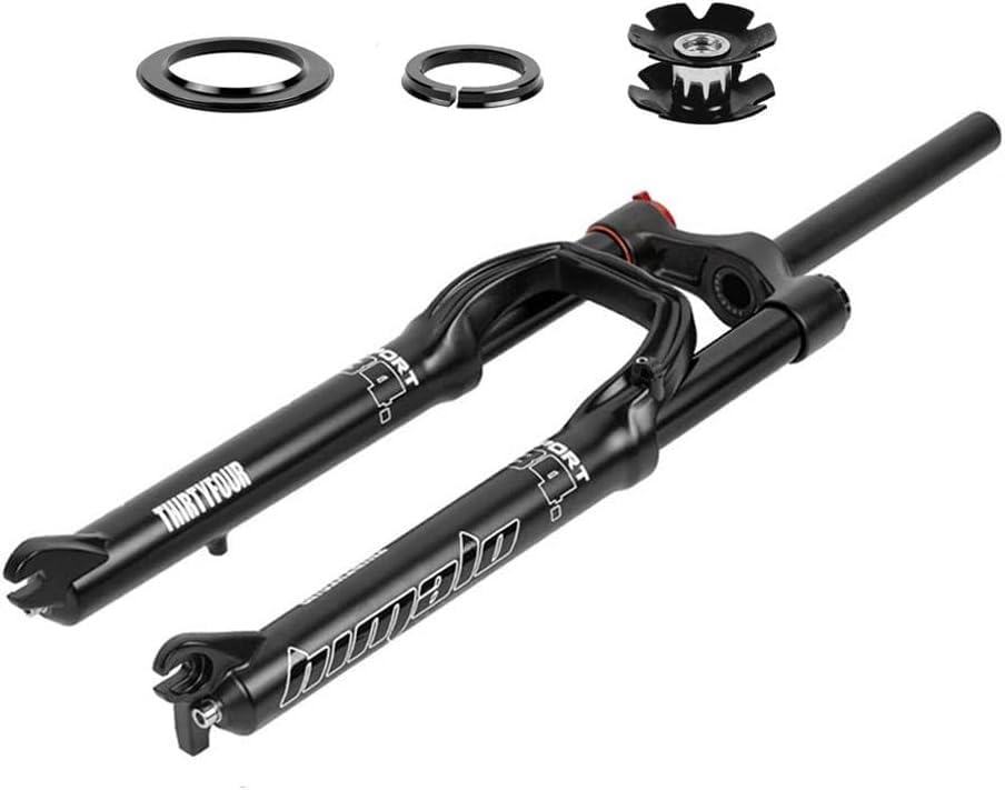 CFDZCP Horquillas para Bicicletas Horquilla De Suspensión Neumática For Bicicleta De Montaña, 26/27,5/29 MTB Air Fork Travel 100 Mm 1 1/8 Freno De Disco De Horquilla(Black Straight,27.5'')