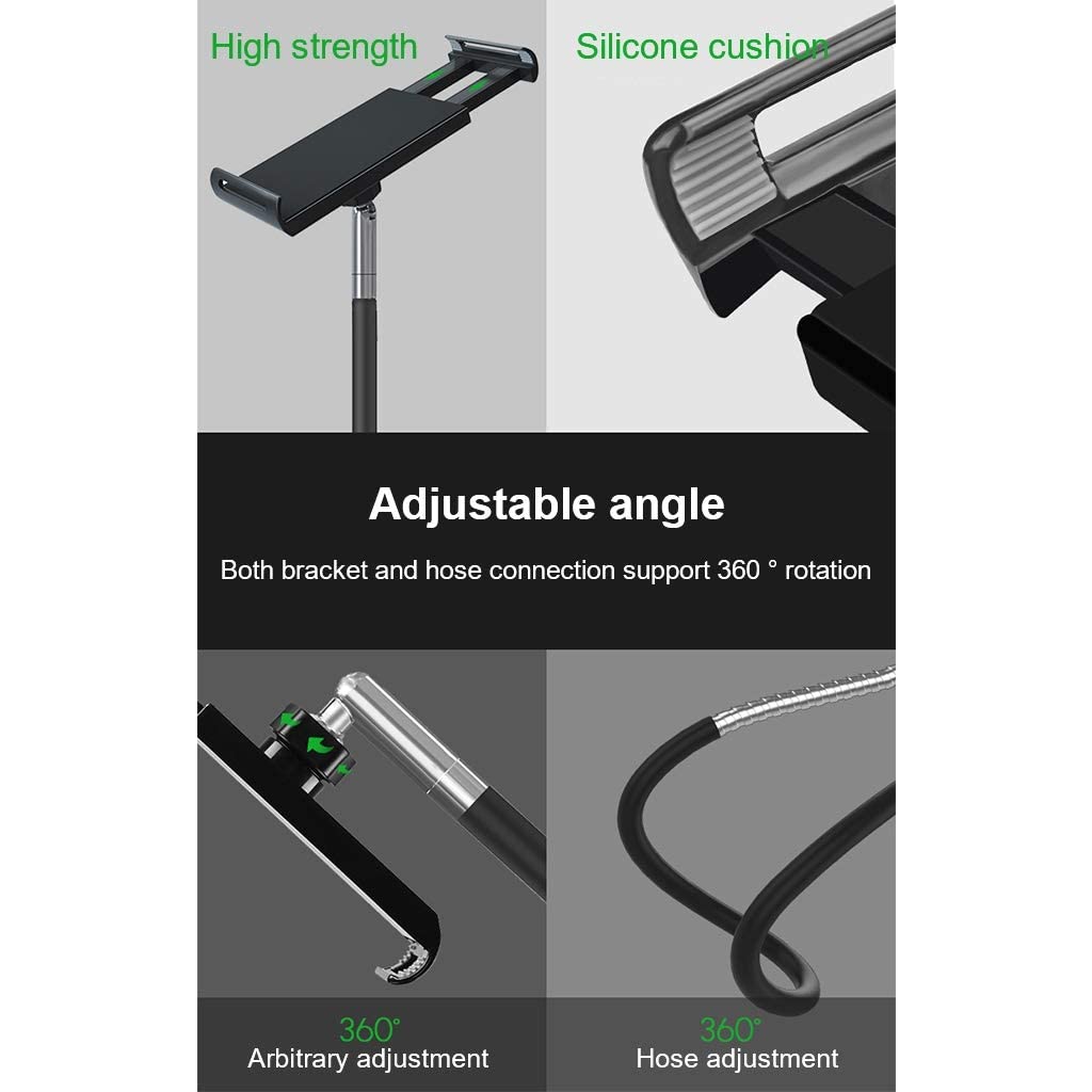 Soporte de Piso para Tableta, Soporte de Cuello de Cisne de Brazo Largo para teléfono Celular, Soporte para Tableta de 4 a 11 Pulgadas, Soporte de Piso para Tableta con rotación Ajustable de