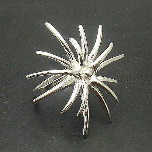 Bague en argent 925 massif Empress avec fleur élégante ciselée