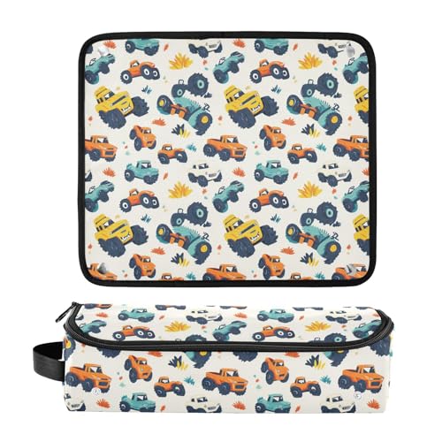 Bolsa de viaje resistente al calor Lovely Marble Monster Truck para herramientas de cabello, organizador portátil para planchas, rizadores y accesorios de cuidado capilar miniatura 3