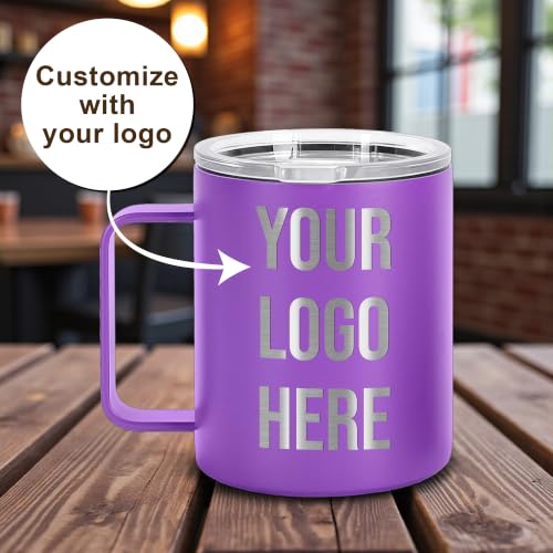 Image of Custom Logo 12 oz Coffee Mug, Engraved Corporate Gift Cup